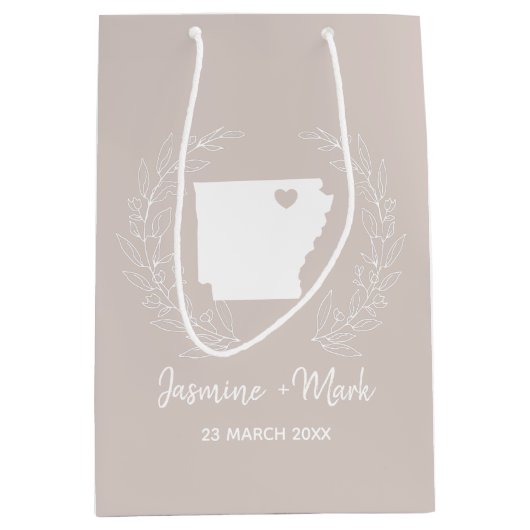 De bestemmingsbruiloft van de staatskaart Arkansas Medium Cadeauzakje (Voorkant)