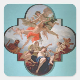 De bestraffing van Cupid (olie op canvas) Vierkante Sticker