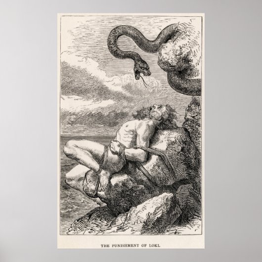 De bestraffing van Loki door Louis Huard Poster (Voorkant)