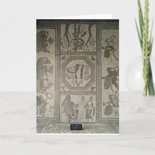 De bestrating van het mozaïek van de Roman villa Kaart