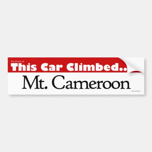 De bestuurder van deze auto beklom Mt. Kameroen Bumpersticker (Voorkant)