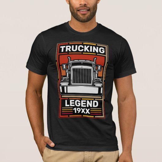 De bestuurder van het vrachtwagen Retro Trucker Le T-shirt (Voorkant)