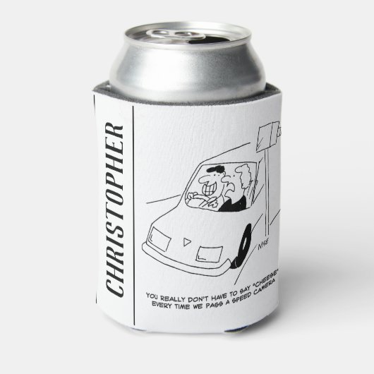 De bestuurder zegt Kaas wanneer het overgaan van e Blikjeskoeler (Blikje Achterkant)