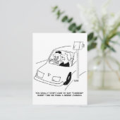 De bestuurder zegt Kaas wanneer het overgaan van e Briefkaart (Staand voorkant)