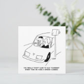 De bestuurder zegt Kaas wanneer het overgaan van e Feestdagenkaart (Staand voorkant)