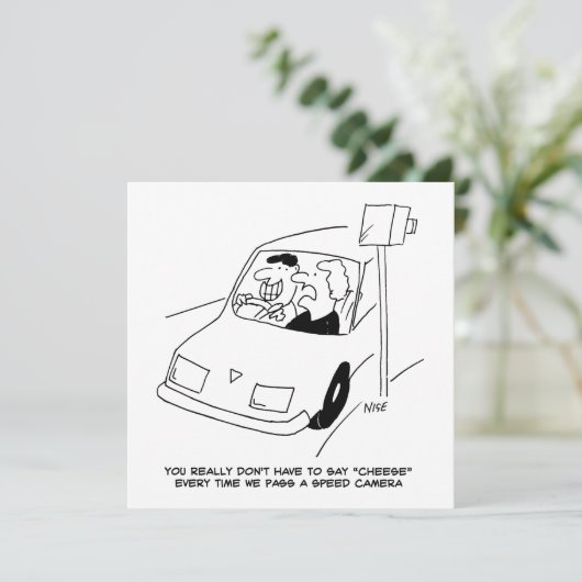 De bestuurder zegt Kaas wanneer het overgaan van e Feestdagenkaart (Staand voorkant)