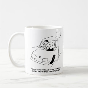 De bestuurder zegt Kaas wanneer het overgaan van e Koffiemok