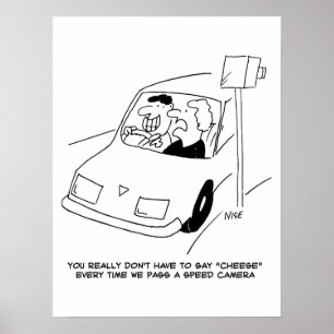 De bestuurder zegt Kaas wanneer het overgaan van e Poster