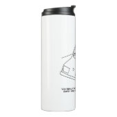 De bestuurder zegt Kaas wanneer het overgaan van e Thermosbeker (Gedraaid links)