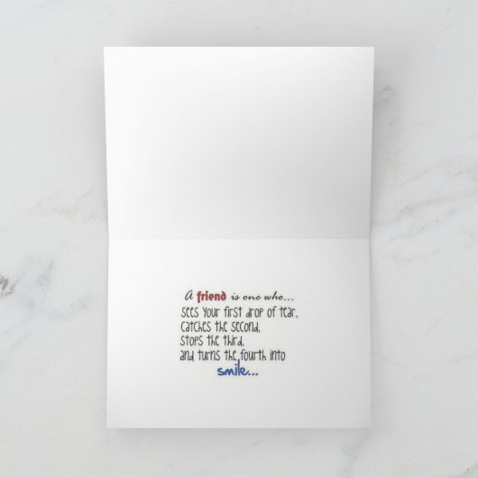 DE "BETEKENING VAN DE VRIENDSCHAP" EN EEN DANK DIE BEDANKKAART (Binnen)