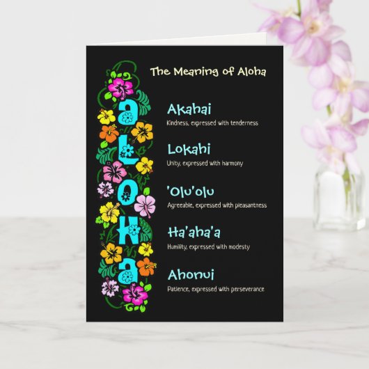 De betekenis van de Aloha-kaart Kaart (Orchidee)