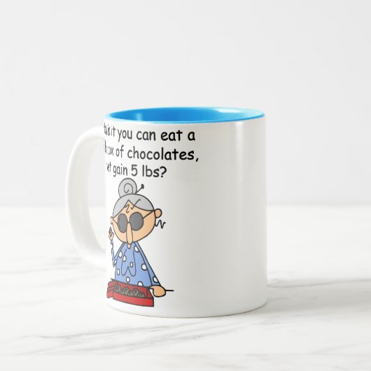 De Betekenis van de chocolade Tweekleurige Koffiemok (Voorkant links)