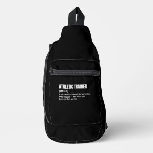 De betekenis van een humoristische atletische trai sling bag