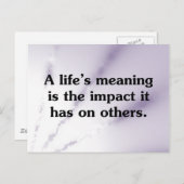 De betekenis van het leven helpt anderen briefkaart (Voorkant / Achterkant)