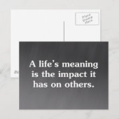 De betekenis van het leven helpt anderen briefkaart (Voorkant / Achterkant)