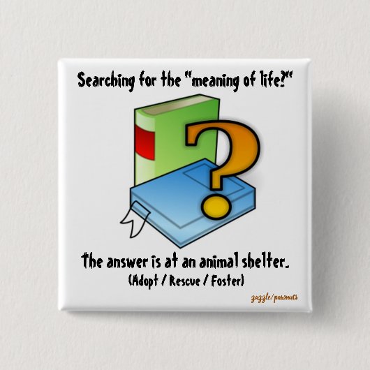 De betekenis van het leven vierkante button 5,1 cm (Voorkant)