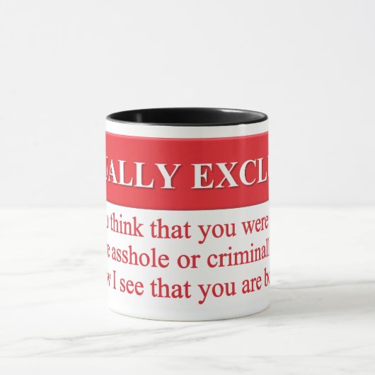 De betekenis van wederzijds uitsluitende mok (Midden)