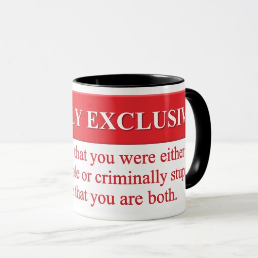 De betekenis van wederzijds uitsluitende mok (Voorkant rechts)