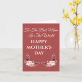 DE BETER MOEDER VAN DE WERELD FLORALE MOEDERDAG KAART (Gele Bloem)