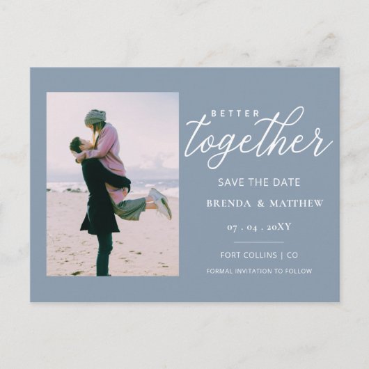 De beter samen Minimale Foto bewaart de Datum Aankondigingskaart (Voorkant)