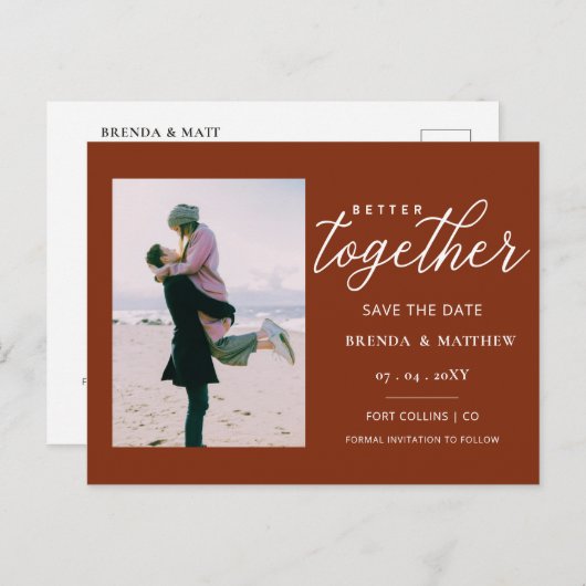 De beter samen Minimale Foto bewaart de Datum Aankondigingskaart (Voorkant / Achterkant)