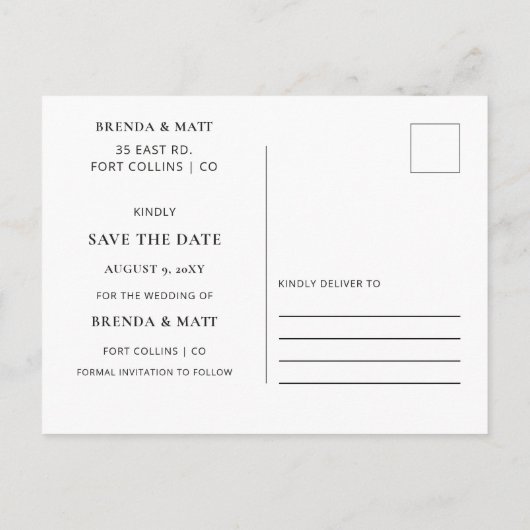 De beter samen Minimale Foto bewaart de Datum Aankondigingskaart (Achterkant)