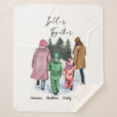 De beter samen winterfamilie van 4 met Namen Sherpa Deken (Voorkant)