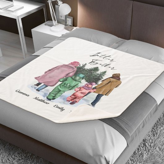 De beter samen winterfamilie van 4 met Namen Sherpa Deken