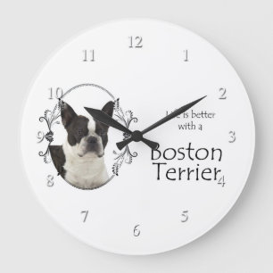 De betere Boston Terrier Clock Grote Klok