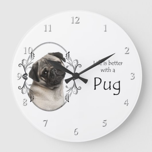 De betere Pug Clock van het leven Grote Klok (Voorkant)