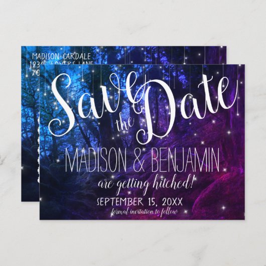 De betoverde Boten vlakke Lichten sparen de Datum Briefkaart (Voorkant / Achterkant)