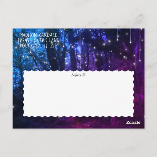 De betoverde Boten vlakke Lichten sparen de Datum Briefkaart (Achterkant)