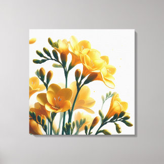 De betoverde elegantie van Golden Freesia Fantasy Canvas Afdruk
