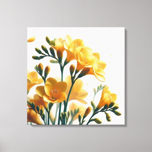 De betoverde elegantie van Golden Freesia Fantasy  Canvas Afdruk (Voorkant)