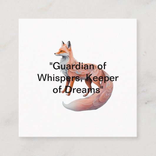 De betoverde Ember Fox Vierkante Visitekaartje (Voorkant)