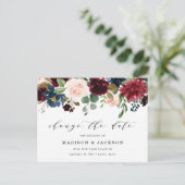 De betoverde Floral verander de datum van het huwe Aankondigingskaart (Staand voorkant)