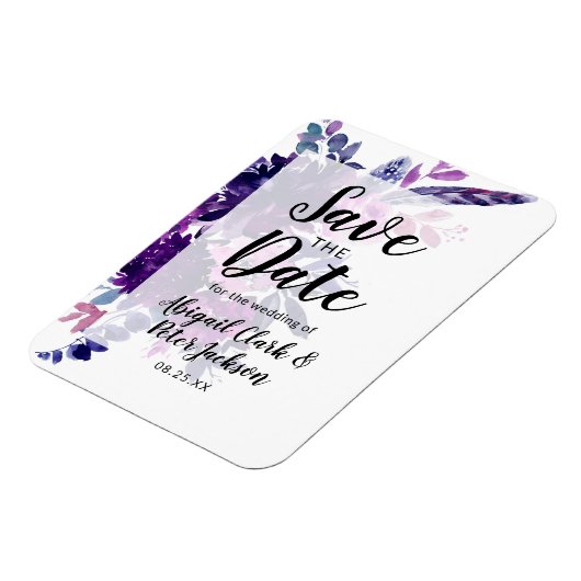 De betoverde Floral Violet Waterverf sparen de Dat Magneet (Linkerzijde)