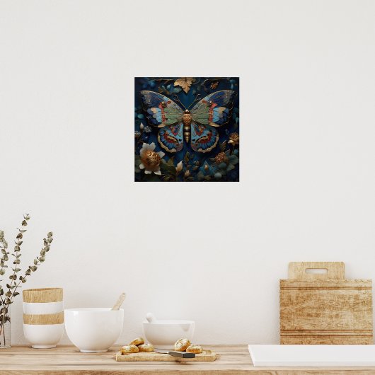 De Betoverde Flutter - Vlinder digitale kunst Poster (Keuken)