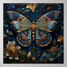 De Betoverde Flutter - Vlinder digitale kunst Poster