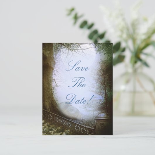 De betoverde Forest Scene bewaart de datum Briefkaart (Staand voorkant)