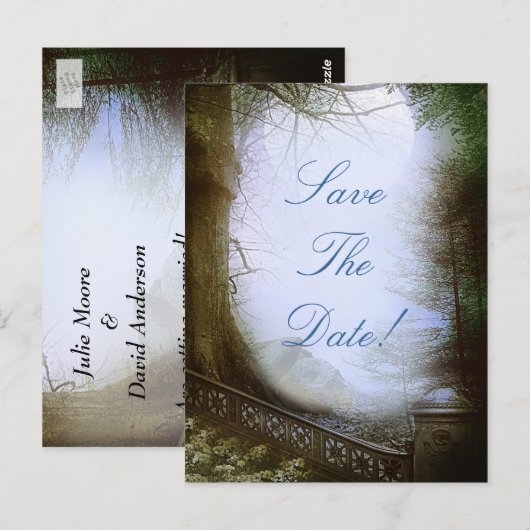 De betoverde Forest Scene bewaart de datum Briefkaart (Voorkant / Achterkant)