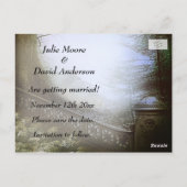 De betoverde Forest Scene bewaart de datum Briefkaart (Achterkant)