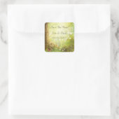 De betoverde Forest Scene bewaart de datum Vierkante Sticker (Tas)