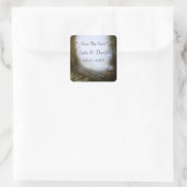 De betoverde Forest Scene bewaart de datum Vierkante Sticker (Tas)