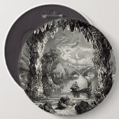 De betoverde grot ronde button 6,0 cm (Voorkant /achterkant)