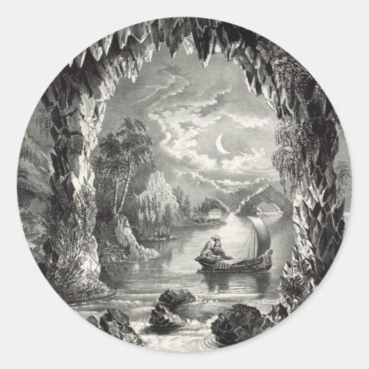 De betoverde grot ronde sticker (Voorkant)