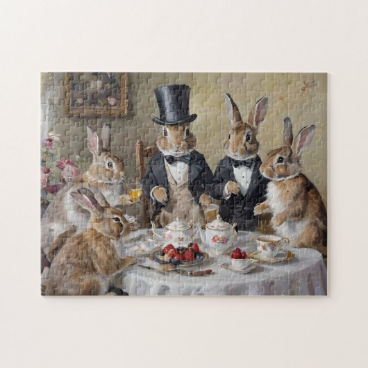 De betoverde haas theetje legpuzzel (Horizontaal)