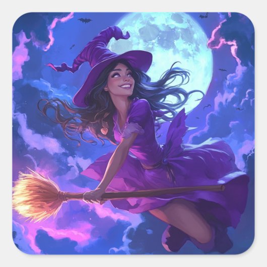 De betoverde Halloween Witch Sticker (Voorkant)
