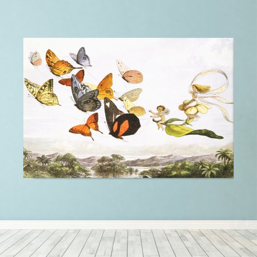 De betoverde koets van de Fairy Queen (1870) Canvas Afdruk (Insitu (Houten vloer))