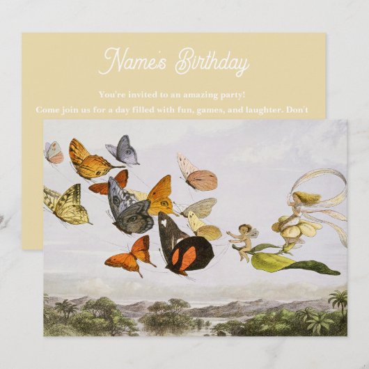 De betoverde koets van de Fairy Queen (1870) Kaart (Voorkant / Achterkant)